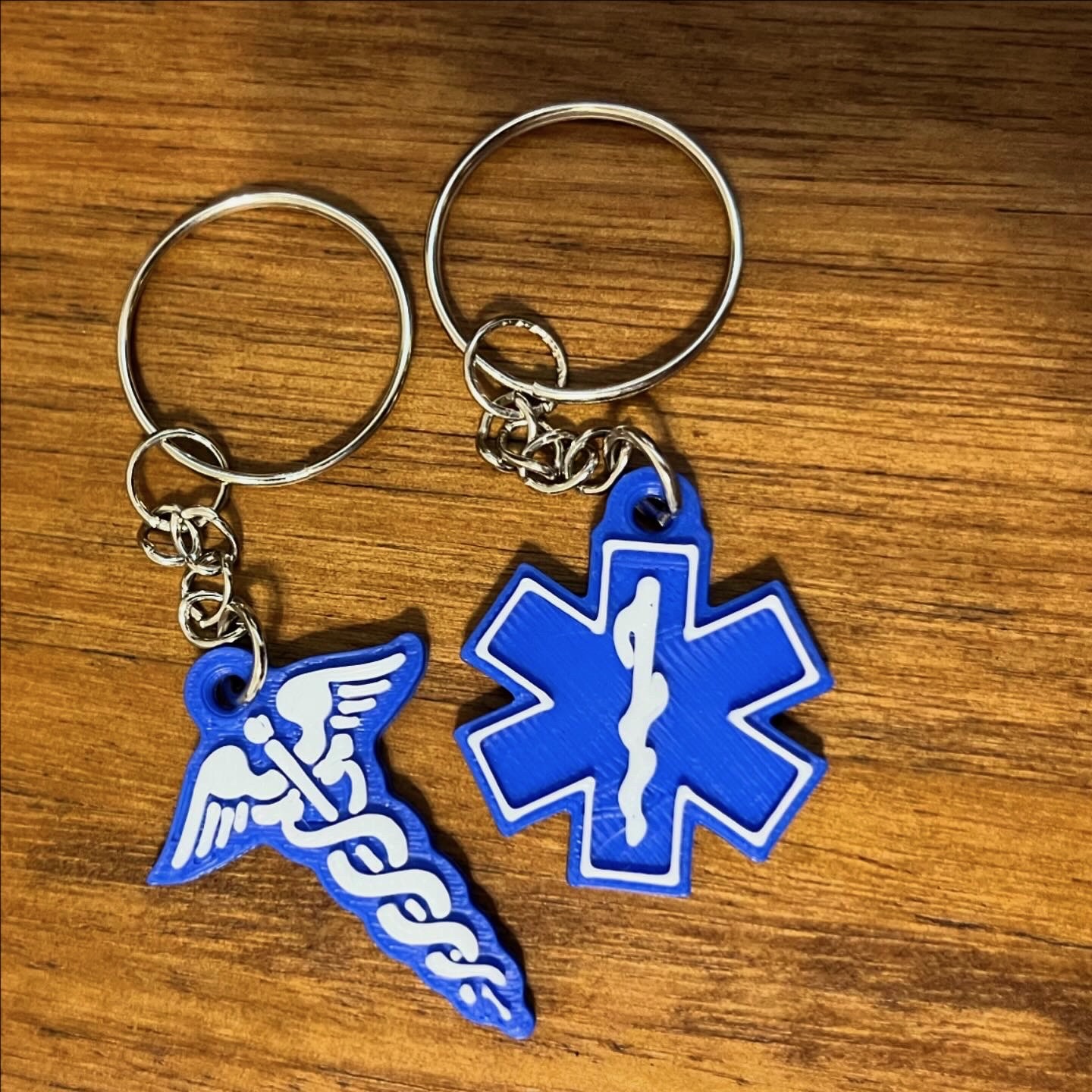 Caduceus & Star of Life Keychain